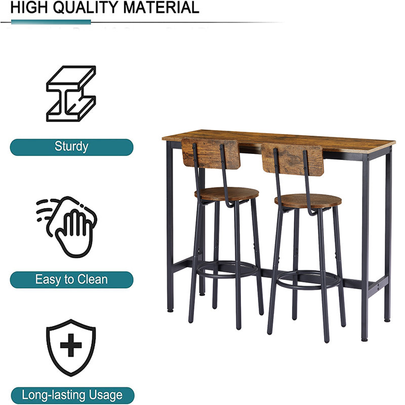 17 Stories 3 Pieces Bistro Table for Kitchen Small Dining, Bar Table